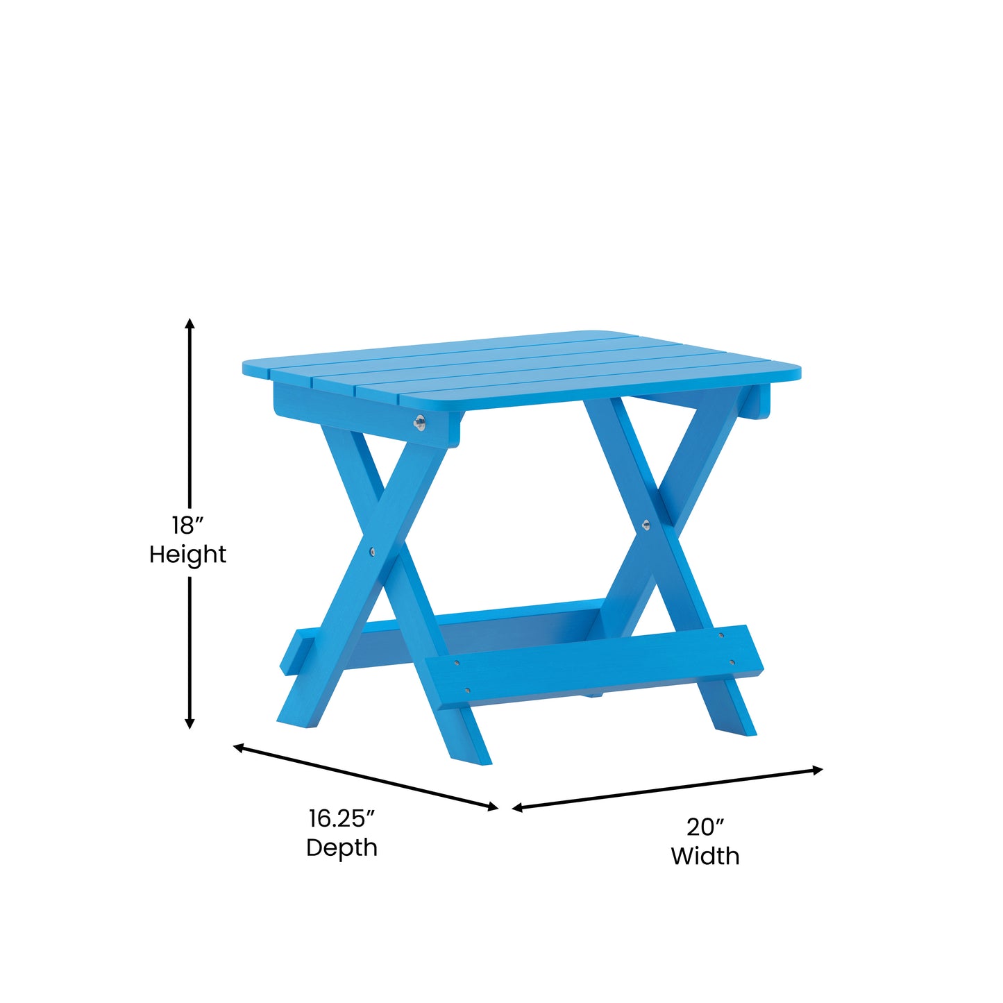 Blue Folding Adirondack Table LE-HMP-2012-1620H-BL-GG