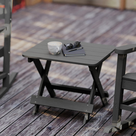 Gray Folding Adirondack Table LE-HMP-2012-1620H-GY-GG