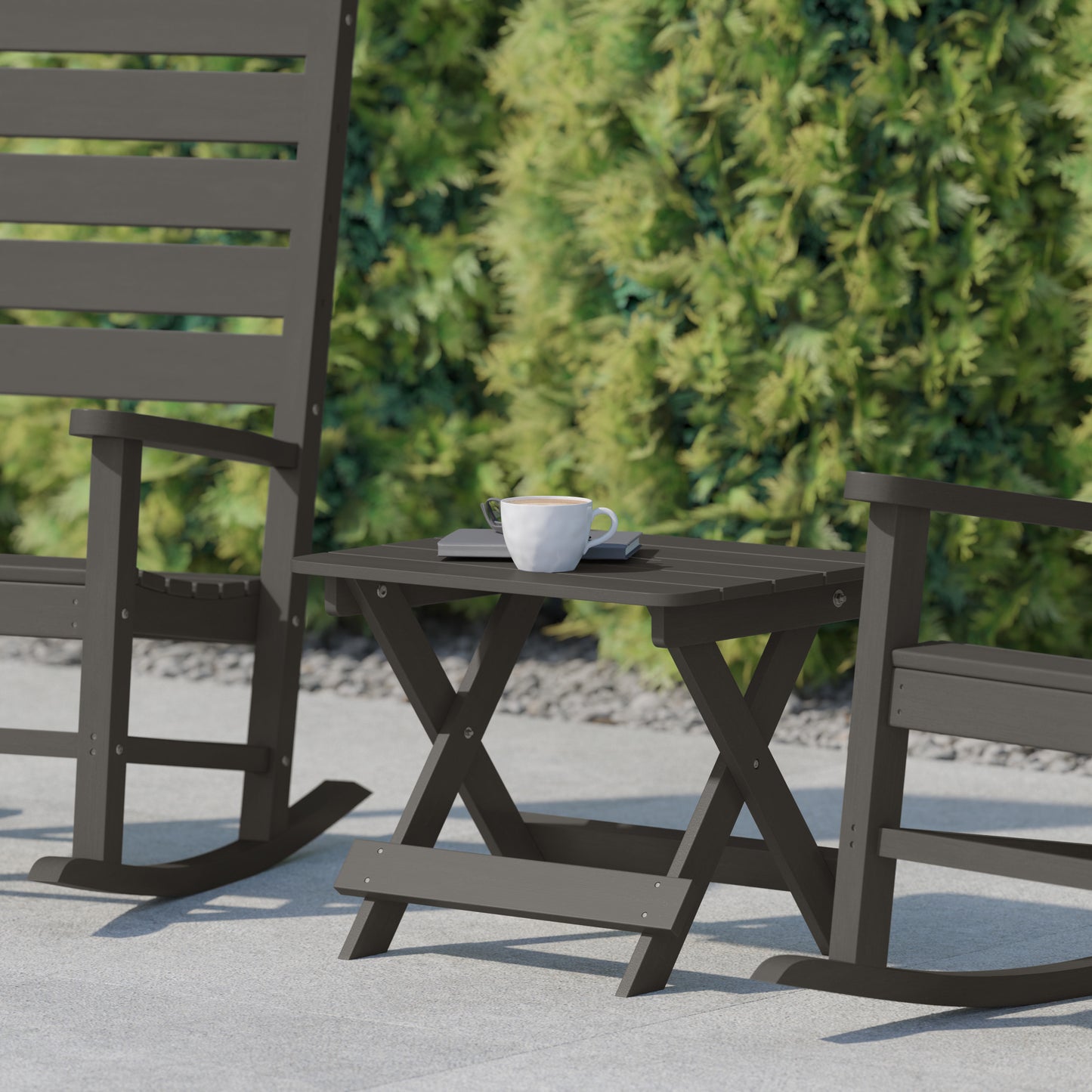 Gray Folding Adirondack Table LE-HMP-2012-1620H-GY-GG