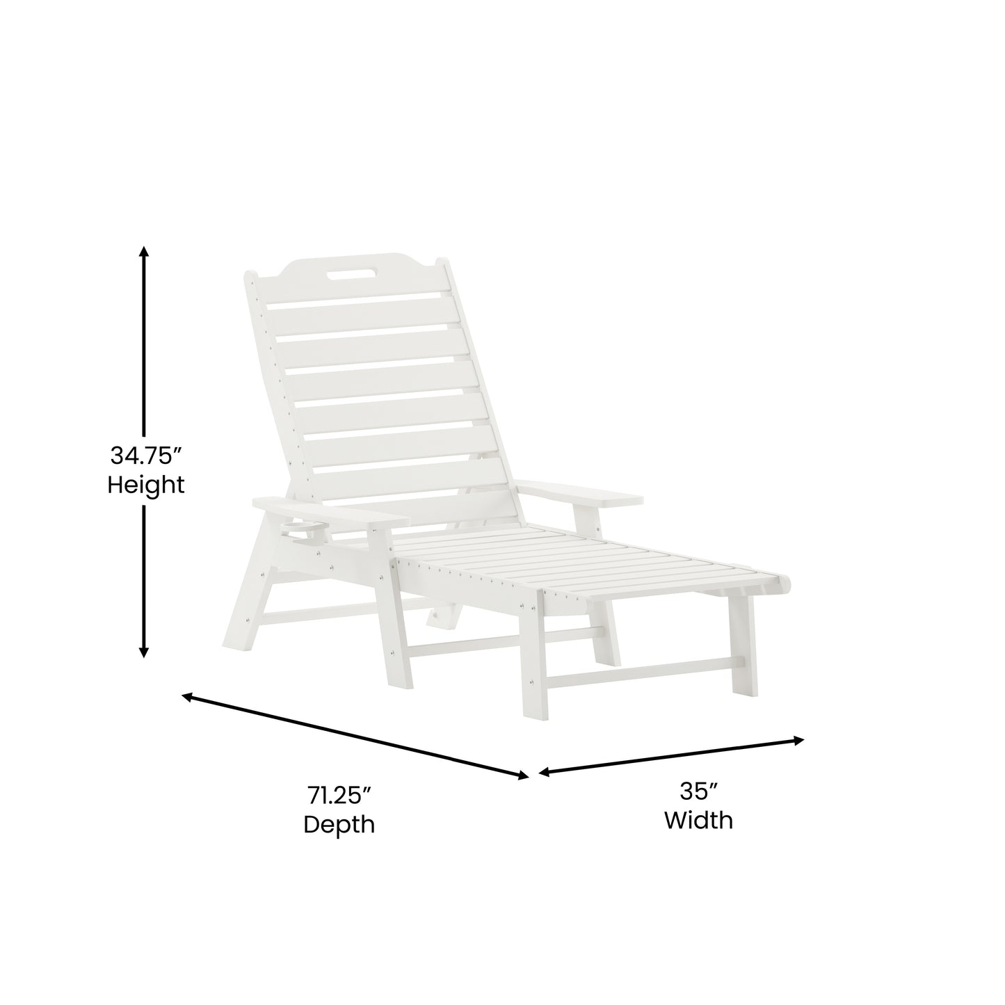 White Adjustable Lounge Chair LE-HMP-2017-414-WT-GG