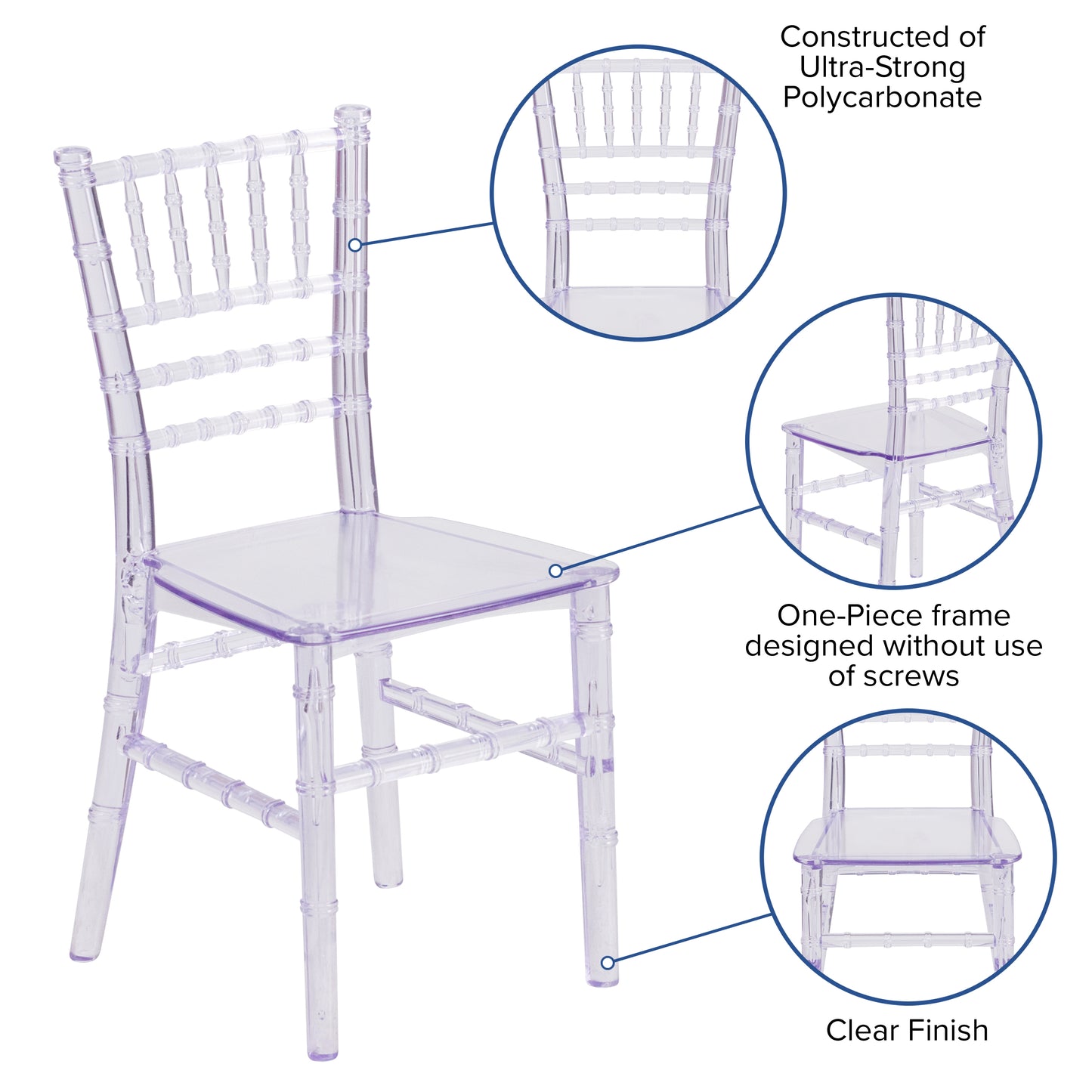 Child's Crystal Chiavari Chair LE-L-7K-CL-GG