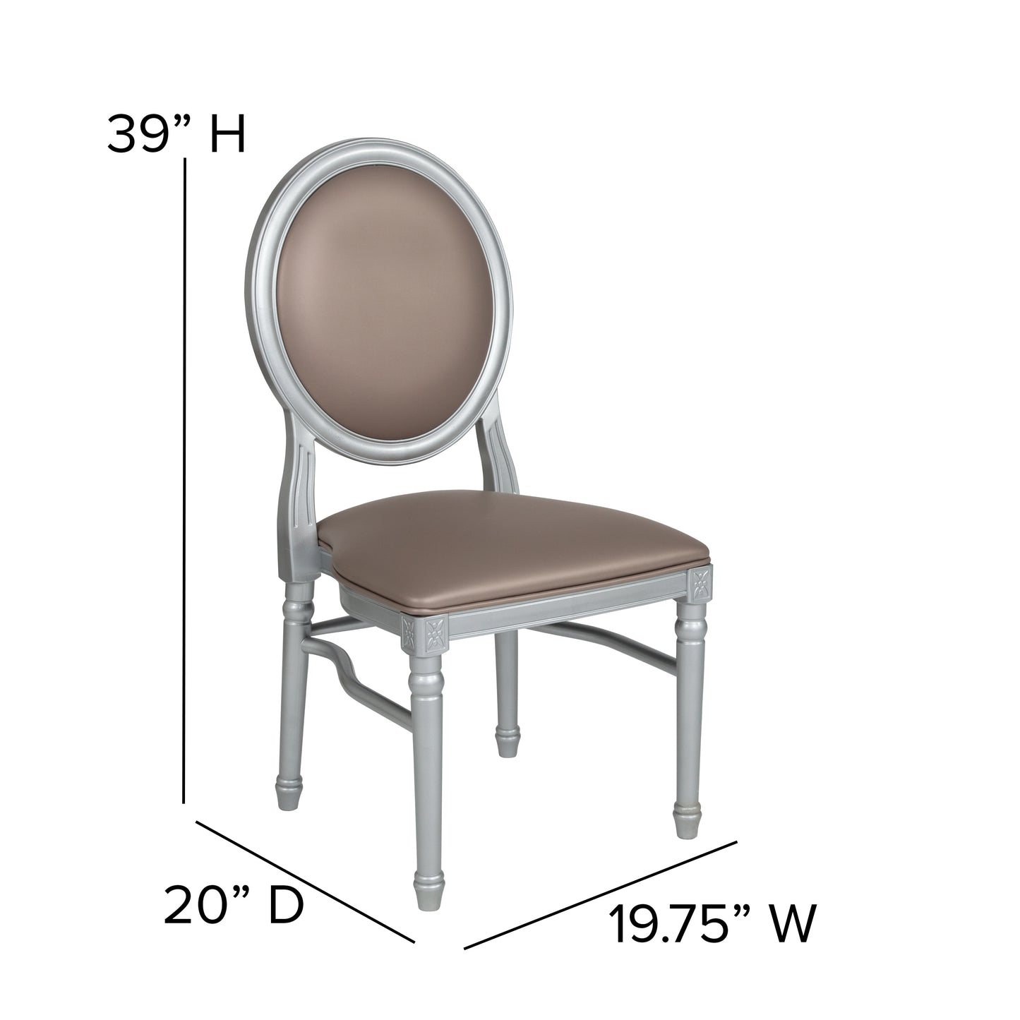 Taupe Round Back Dining Chair LE-S-T-MON-GG