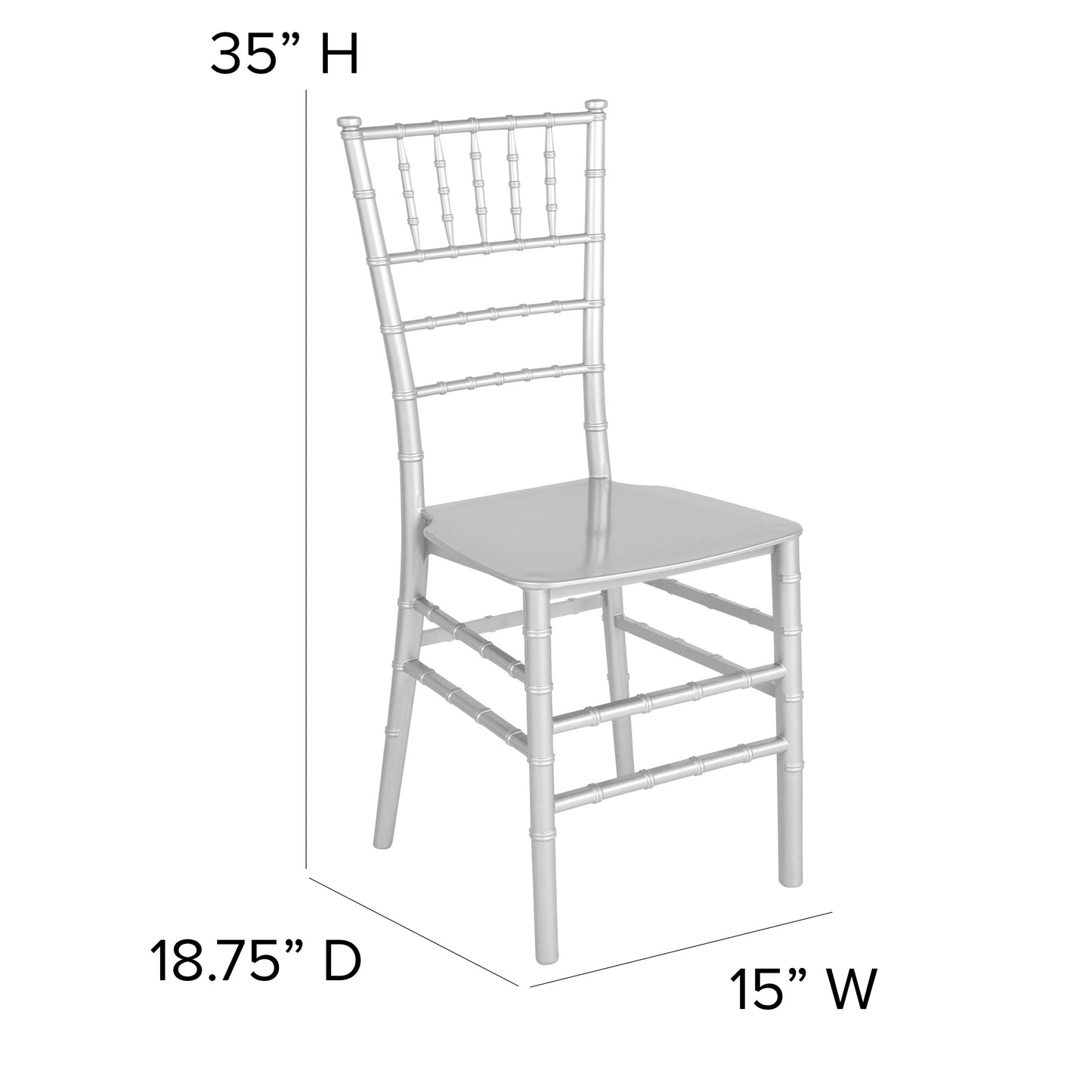 Silver Resin Chiavari Chair LE-SILVER-M-GG