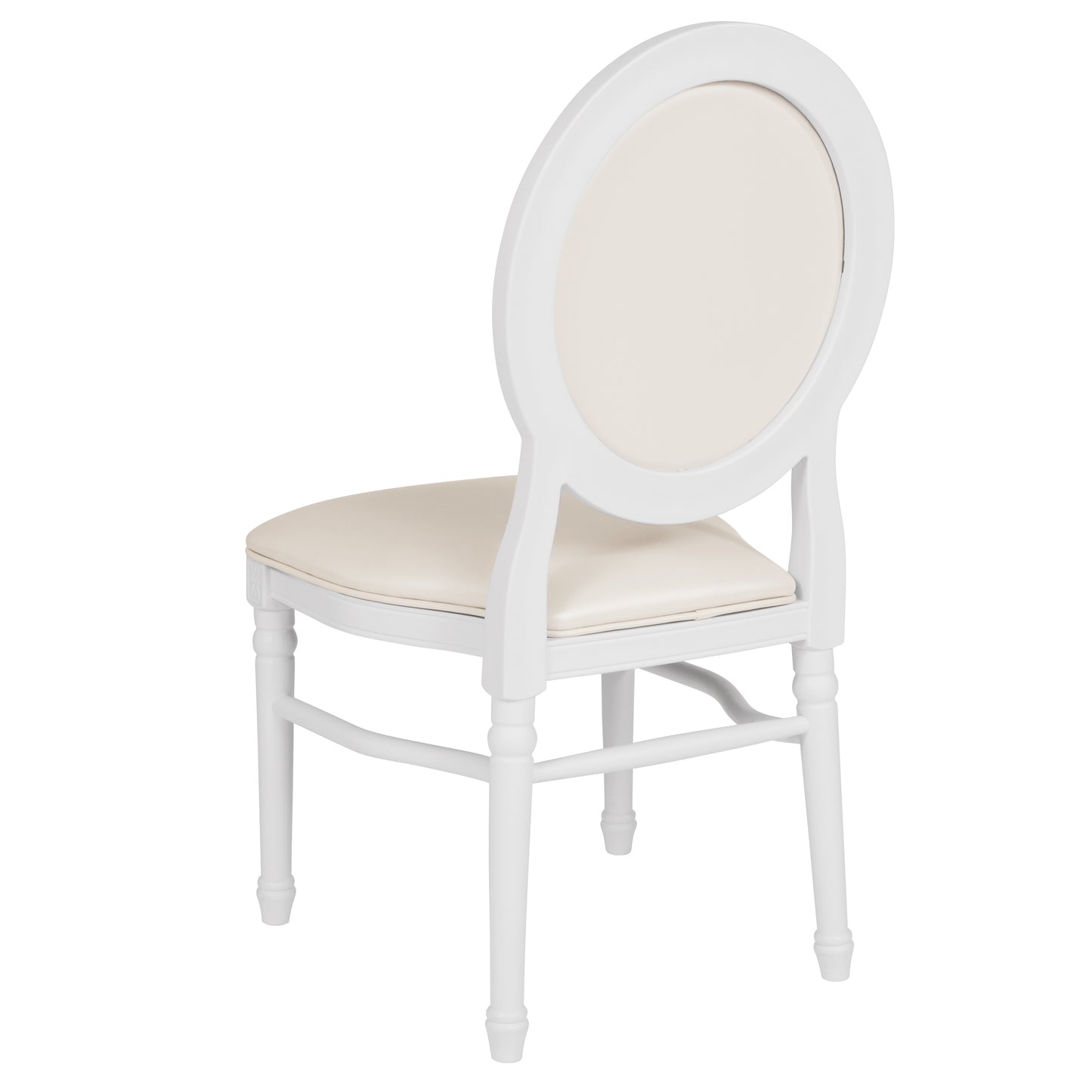 White Round Back Dining Chair LE-W-W-MON-GG