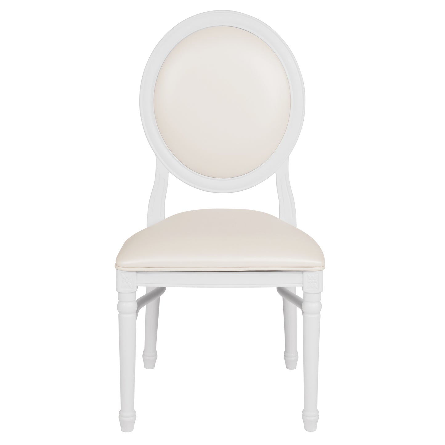 White Round Back Dining Chair LE-W-W-MON-GG