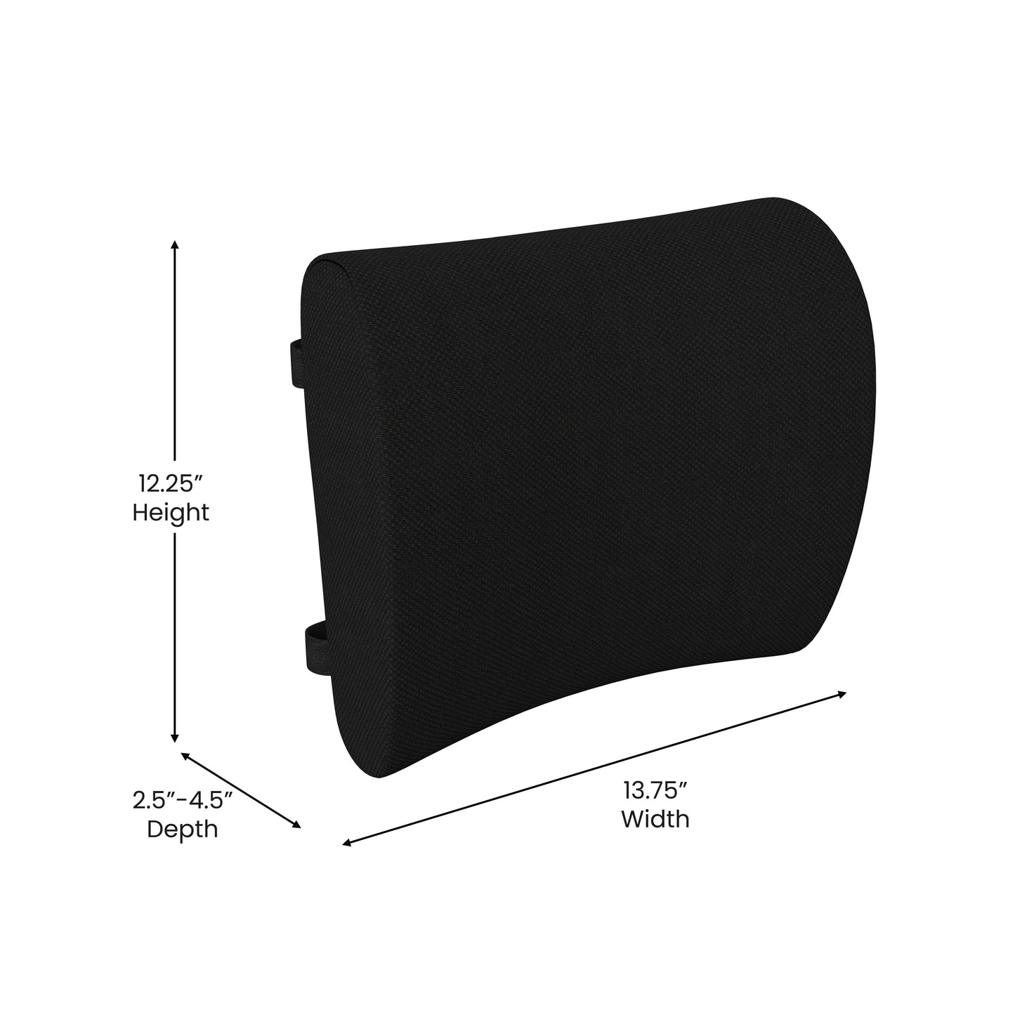 Black Lumbar Support Cushion MR-LC101-BK-GG