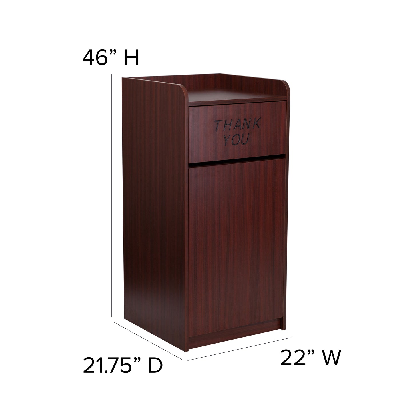 Mahogany Tray Top Receptacle MT-M8520-TRA-MAH-GG