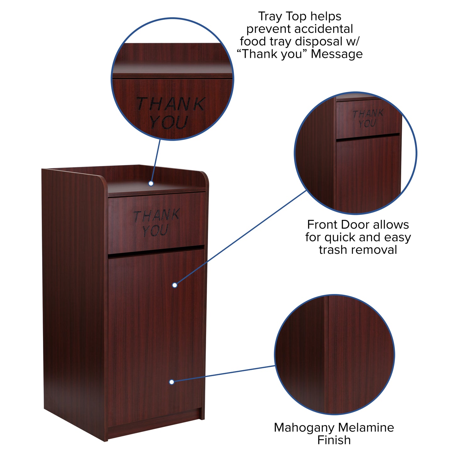 Mahogany Tray Top Receptacle MT-M8520-TRA-MAH-GG