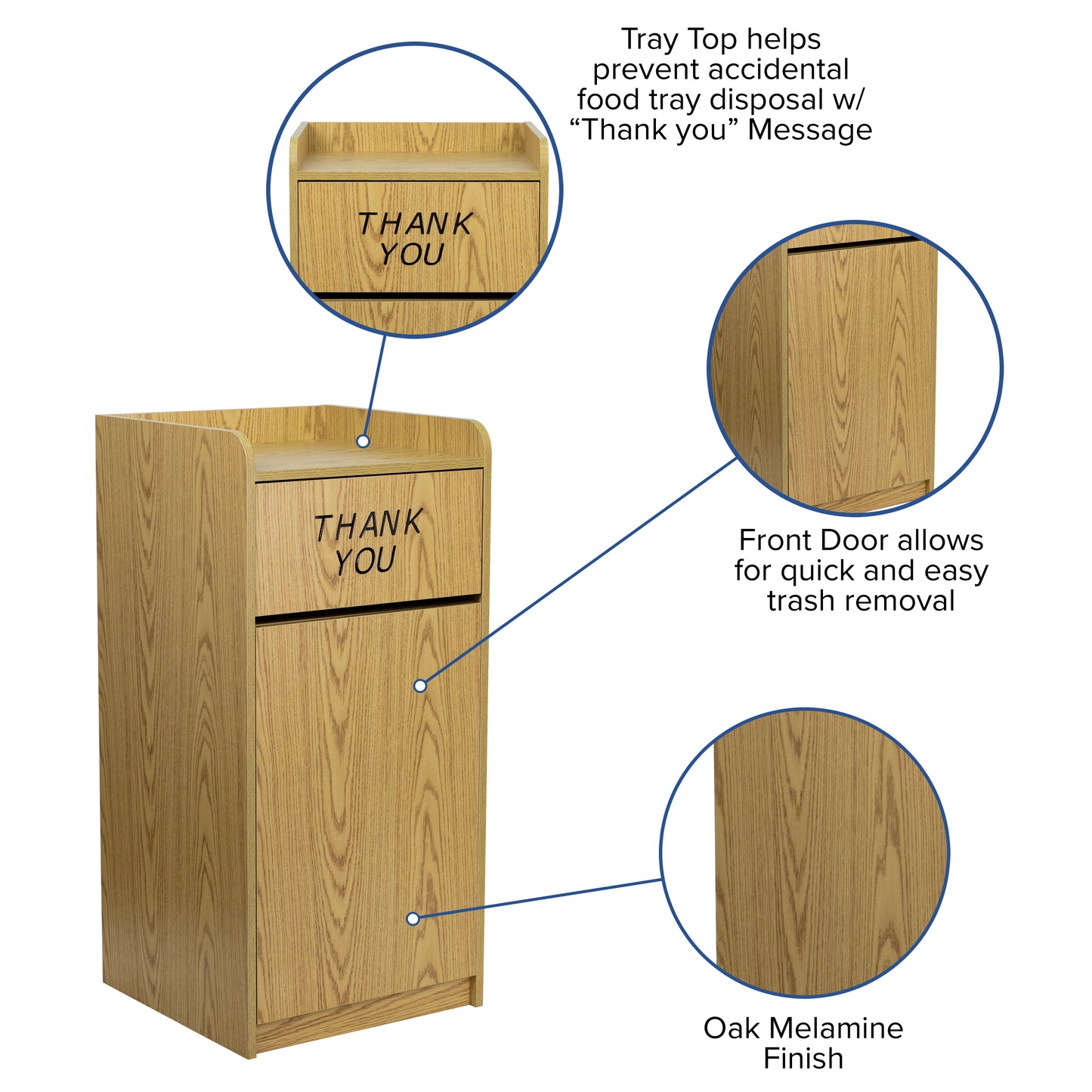 Oak Wood Tray Top Receptacle MT-M8520-TRA-OAK-GG