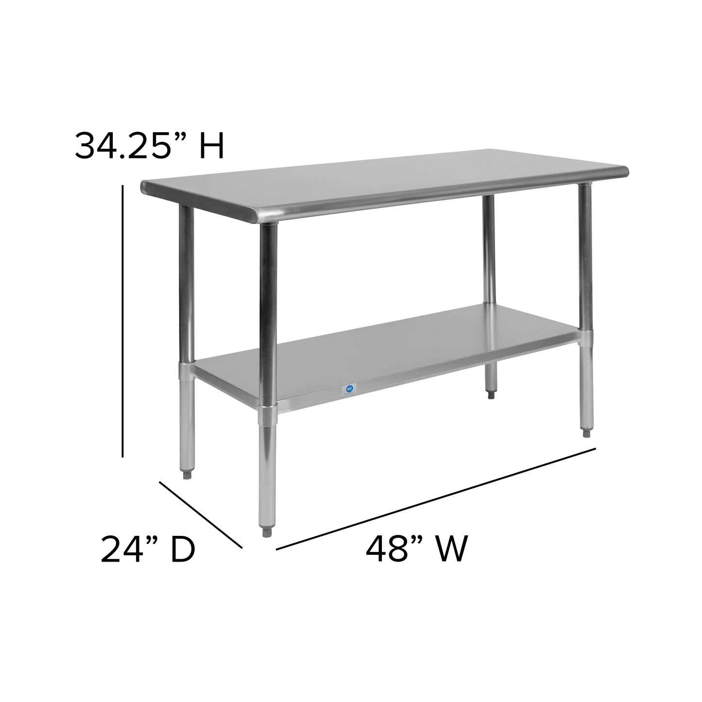 48" Stainless Steel Work Table NH-WT-2448-GG