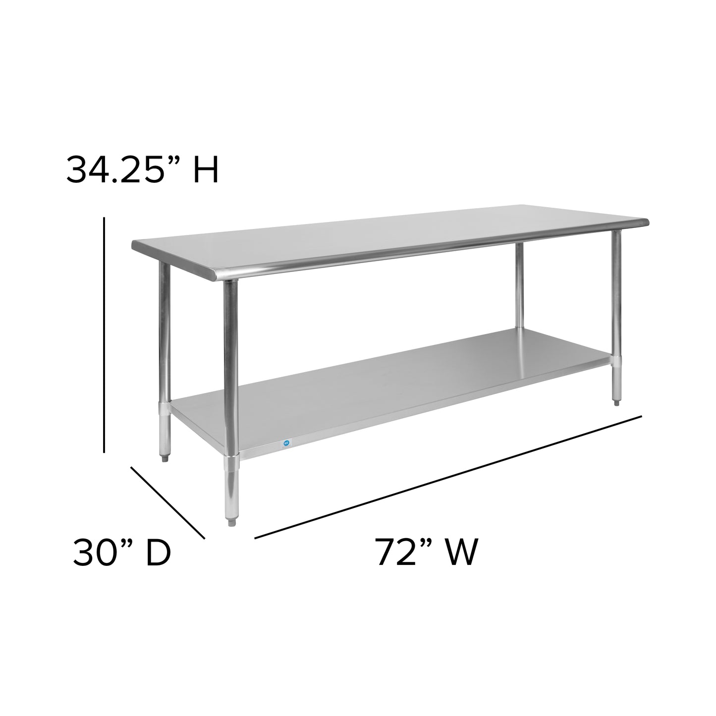 72" Stainless Steel Work Table NH-WT-3072-GG