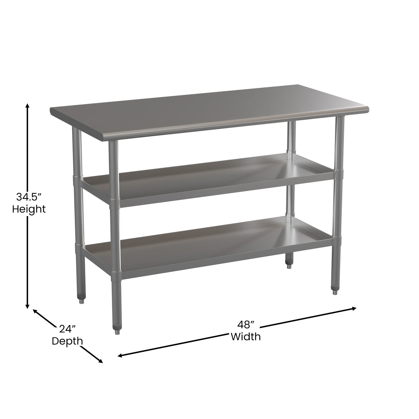 Stainless Table 2 Shelf Table NH-WT-GU-2448-GG