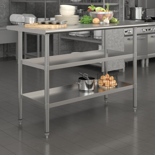 Stainless Table 2 Shelf Table NH-WT-GU-2448-GG