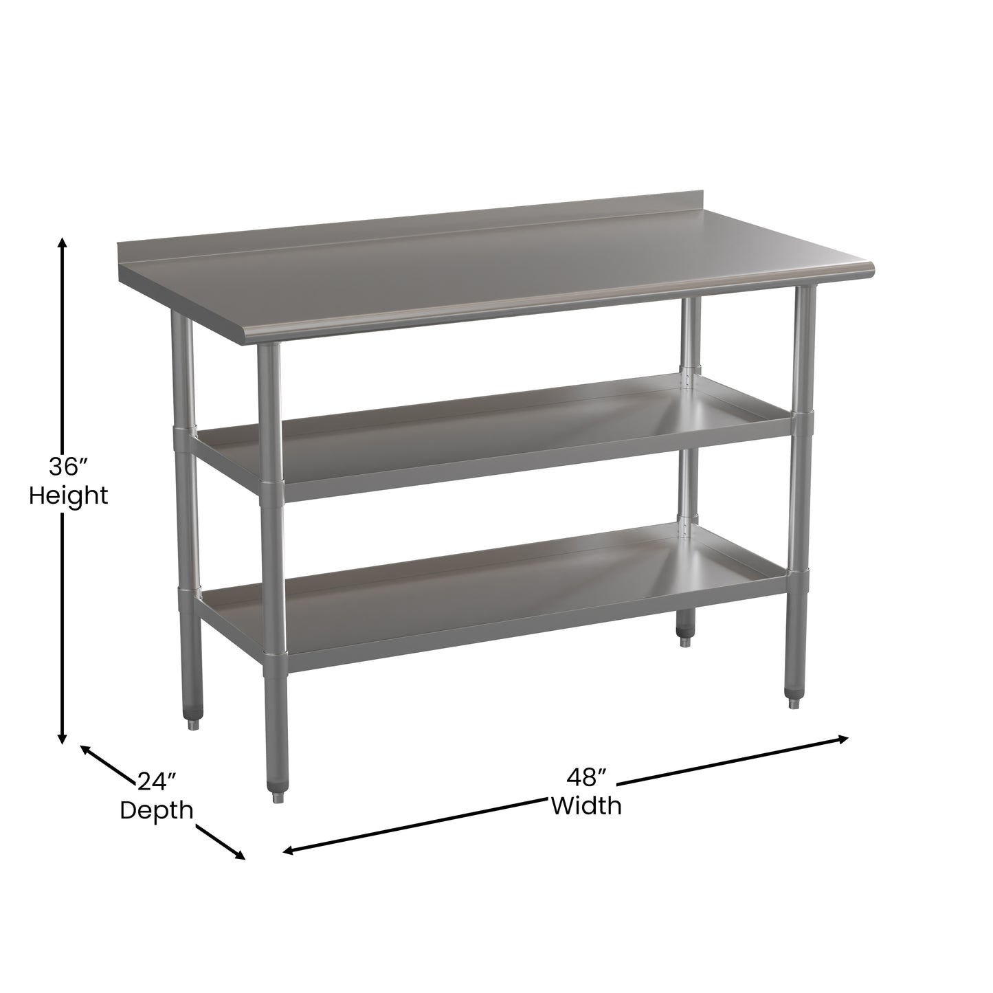 Stainless Table 2 Shelf Table NH-WT-GU-2448BSP-GG