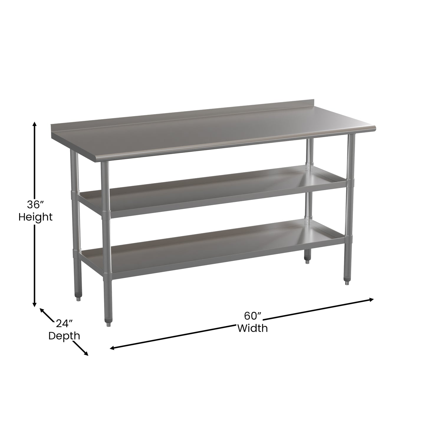 Stainless Table 2 Shelf Table NH-WT-GU-2460BSP-GG