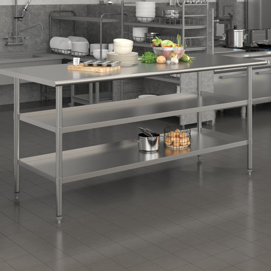 Stainless Table 2 Shelf Table NH-WT-GU-3072-GG