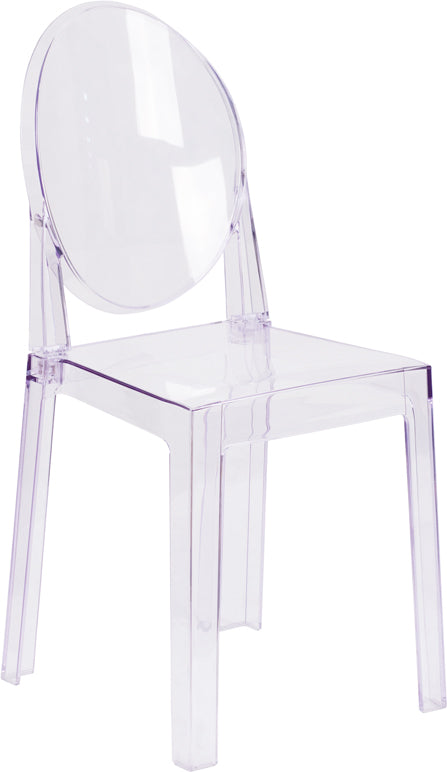 Clear Oval Back Ghost Chair OW-GHOSTBACK-18-GG