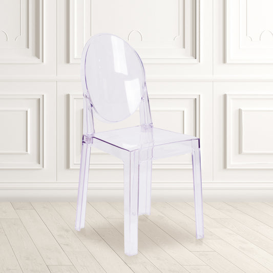 Clear Oval Back Ghost Chair OW-GHOSTBACK-18-GG