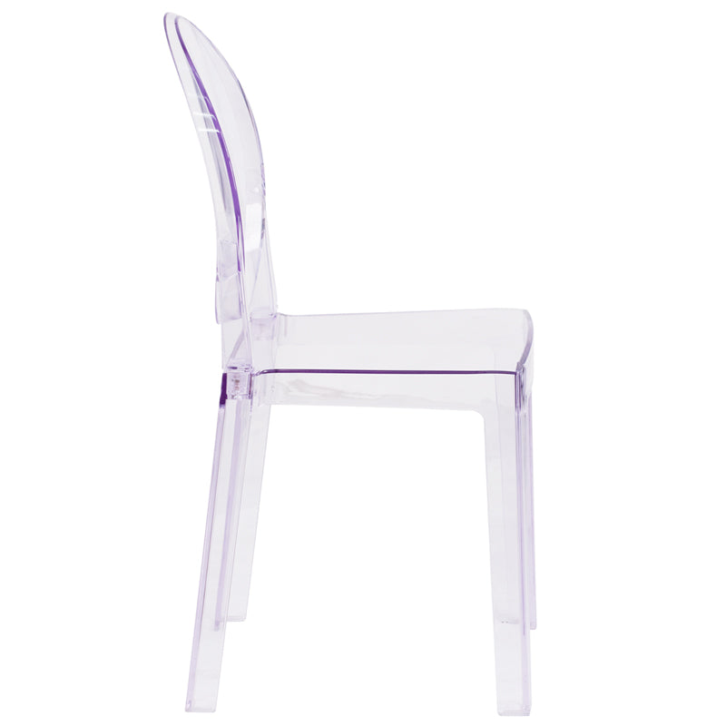 Clear Oval Back Ghost Chair OW-GHOSTBACK-18-GG