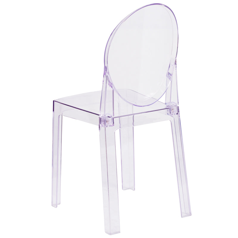 Clear Oval Back Ghost Chair OW-GHOSTBACK-18-GG