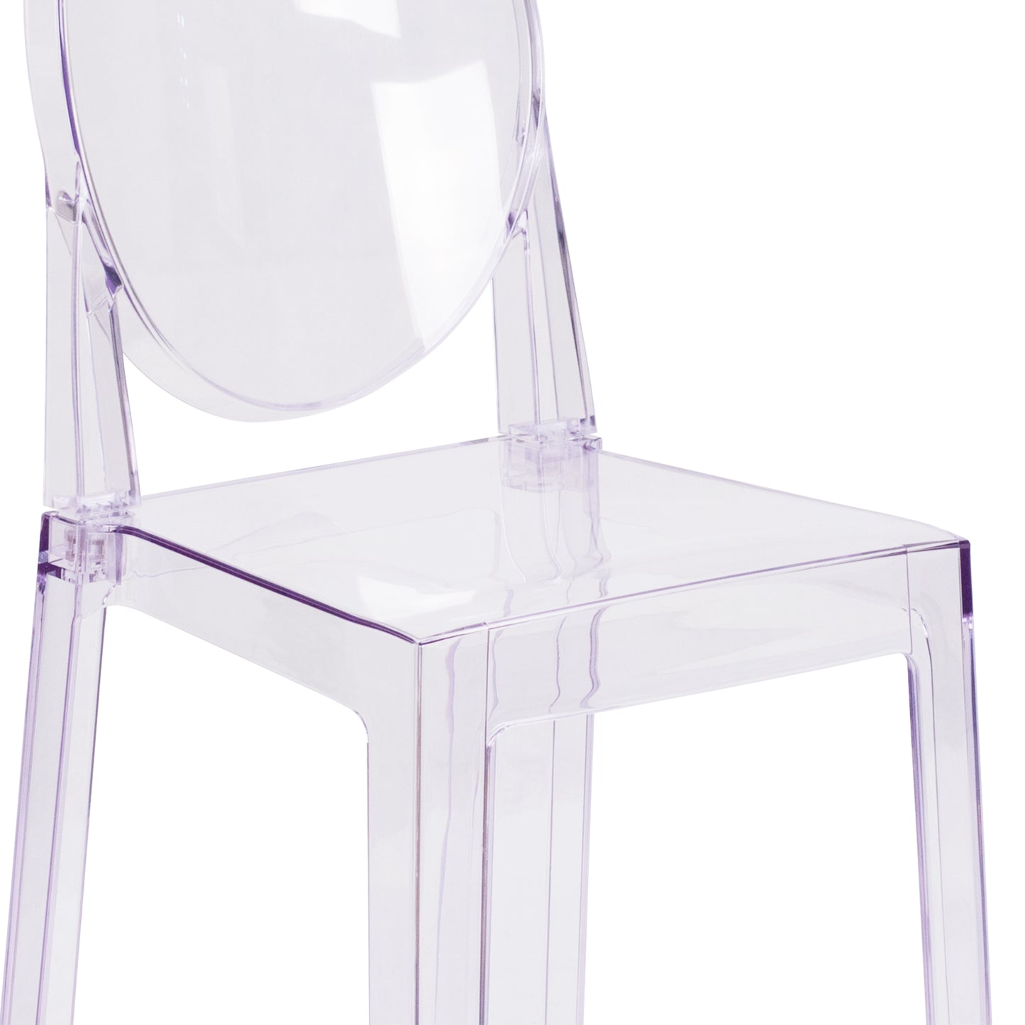 Clear Oval Back Ghost Chair OW-GHOSTBACK-18-GG