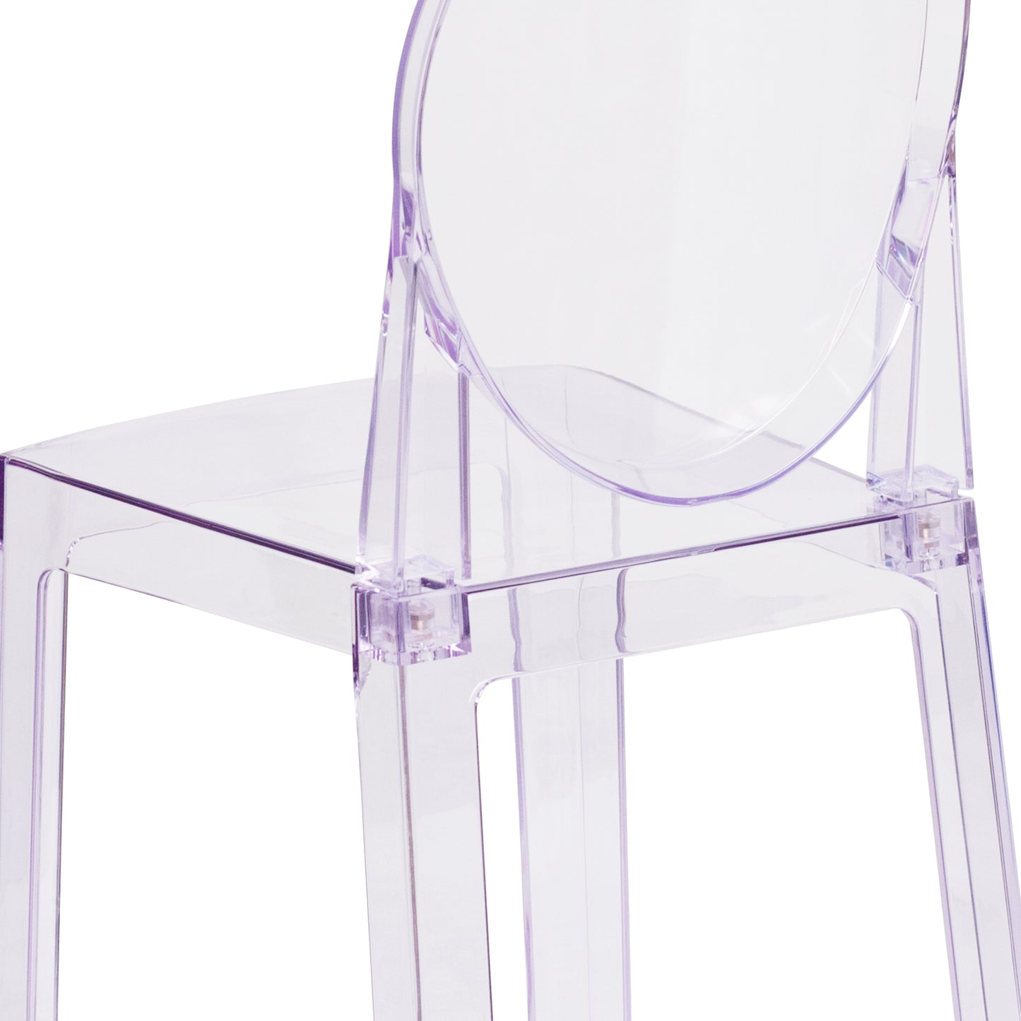 Clear Oval Back Ghost Chair OW-GHOSTBACK-18-GG