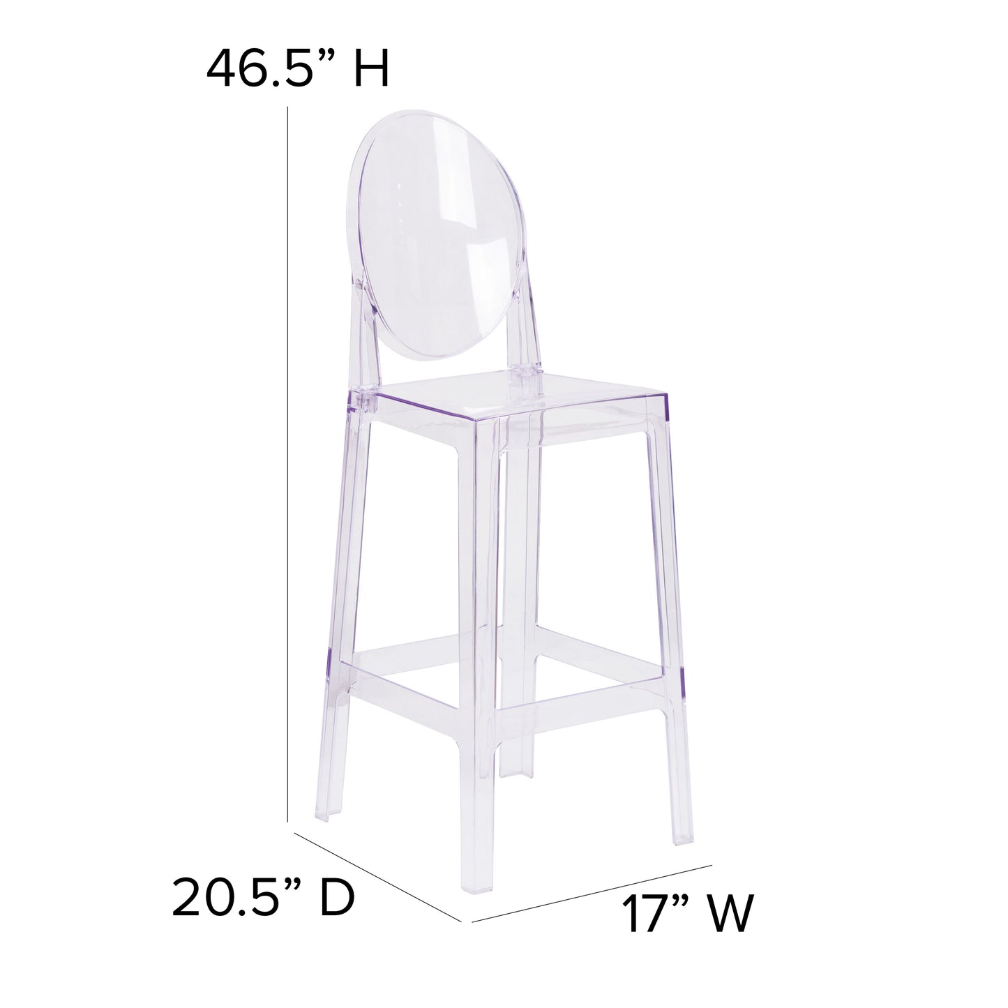 Oval Back Ghost Barstool OW-GHOSTBACK-29-GG