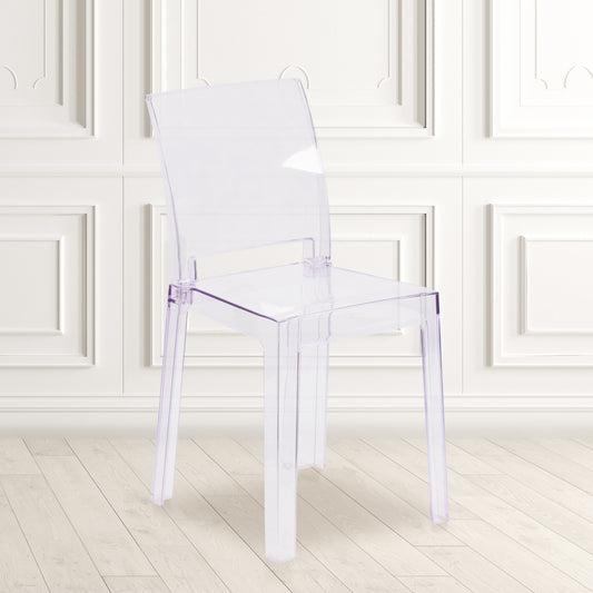 Clear Square Back Ghost Chair OW-SQUAREBACK-18-GG