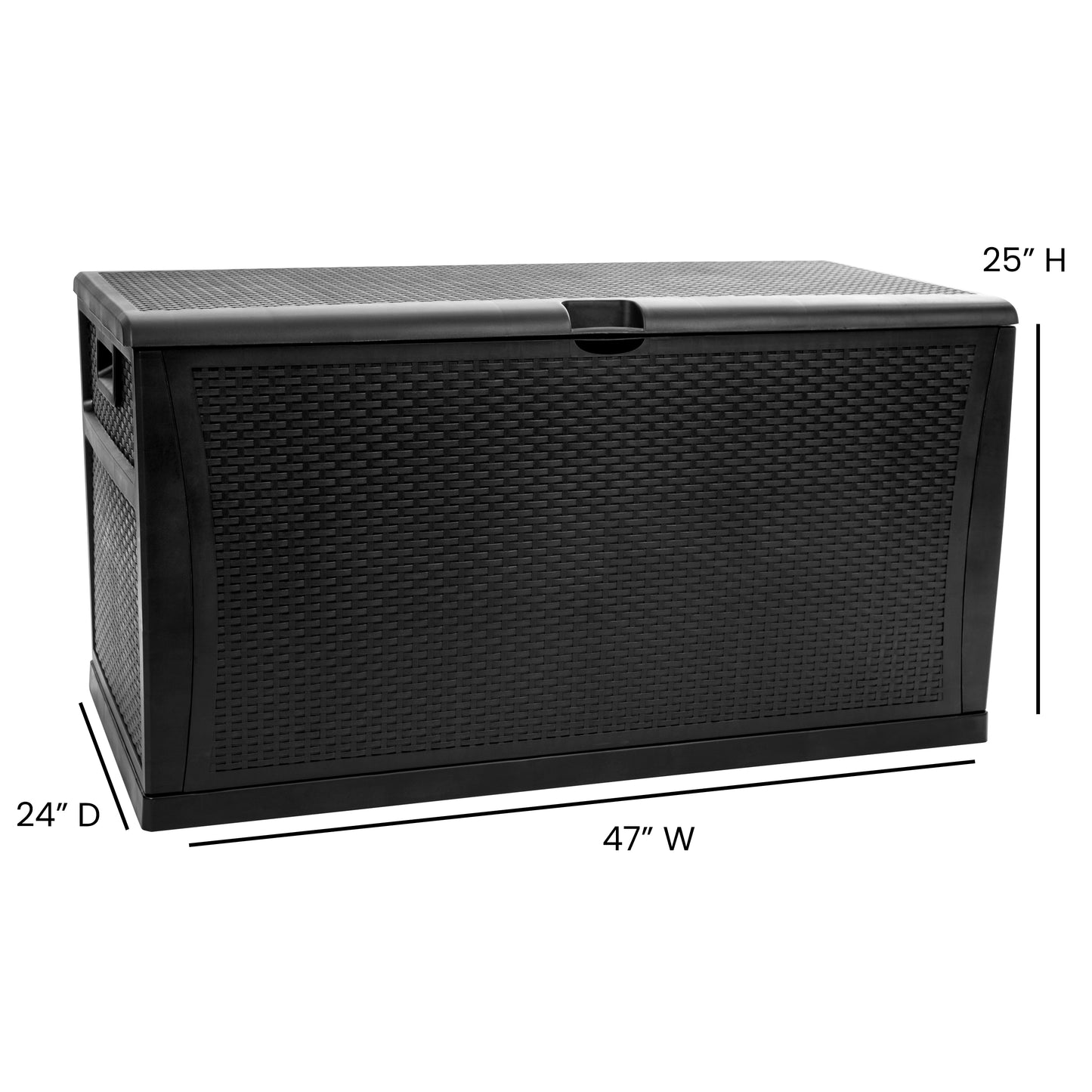 Black 120 Gal Plastic Deck Box QT-KTL-4023BK-GG