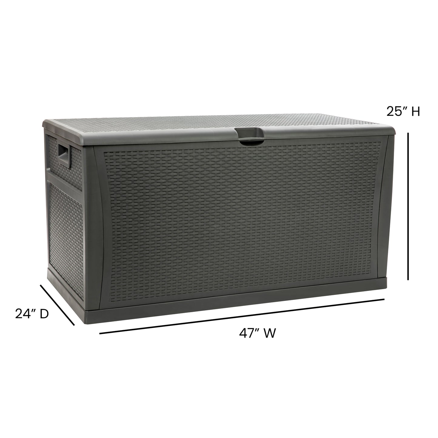 Gray 120 Gal Plastic Deck Box QT-KTL-4023GY-GG