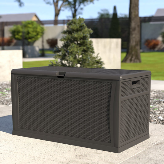 Gray 120 Gal Plastic Deck Box QT-KTL-4023GY-GG