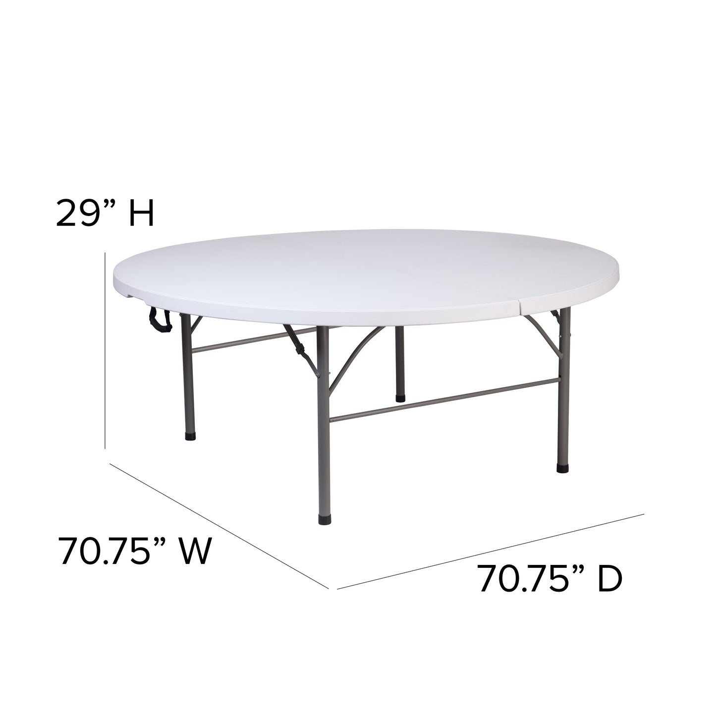 71RD White Plastic Fold Table RB-183RFH-GG