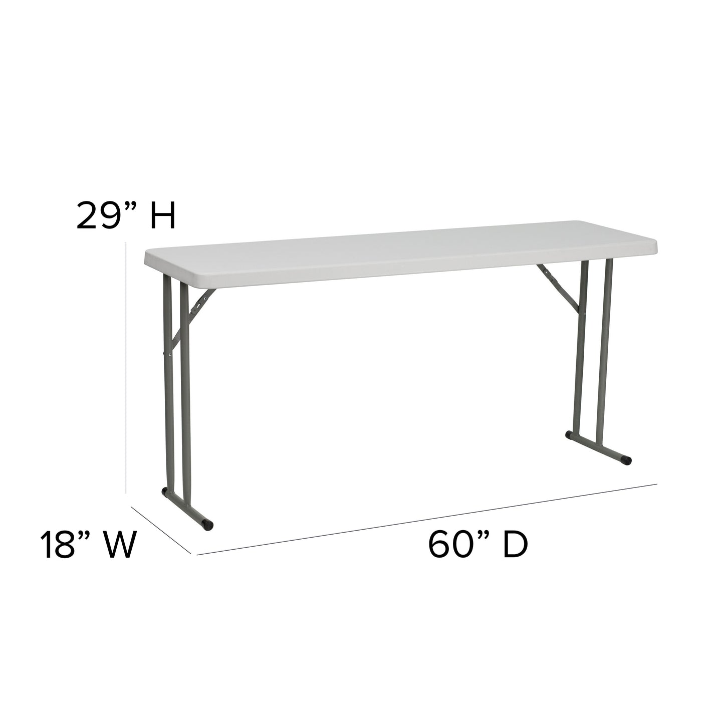 18x60 White Fold Train Table RB-1860-GG