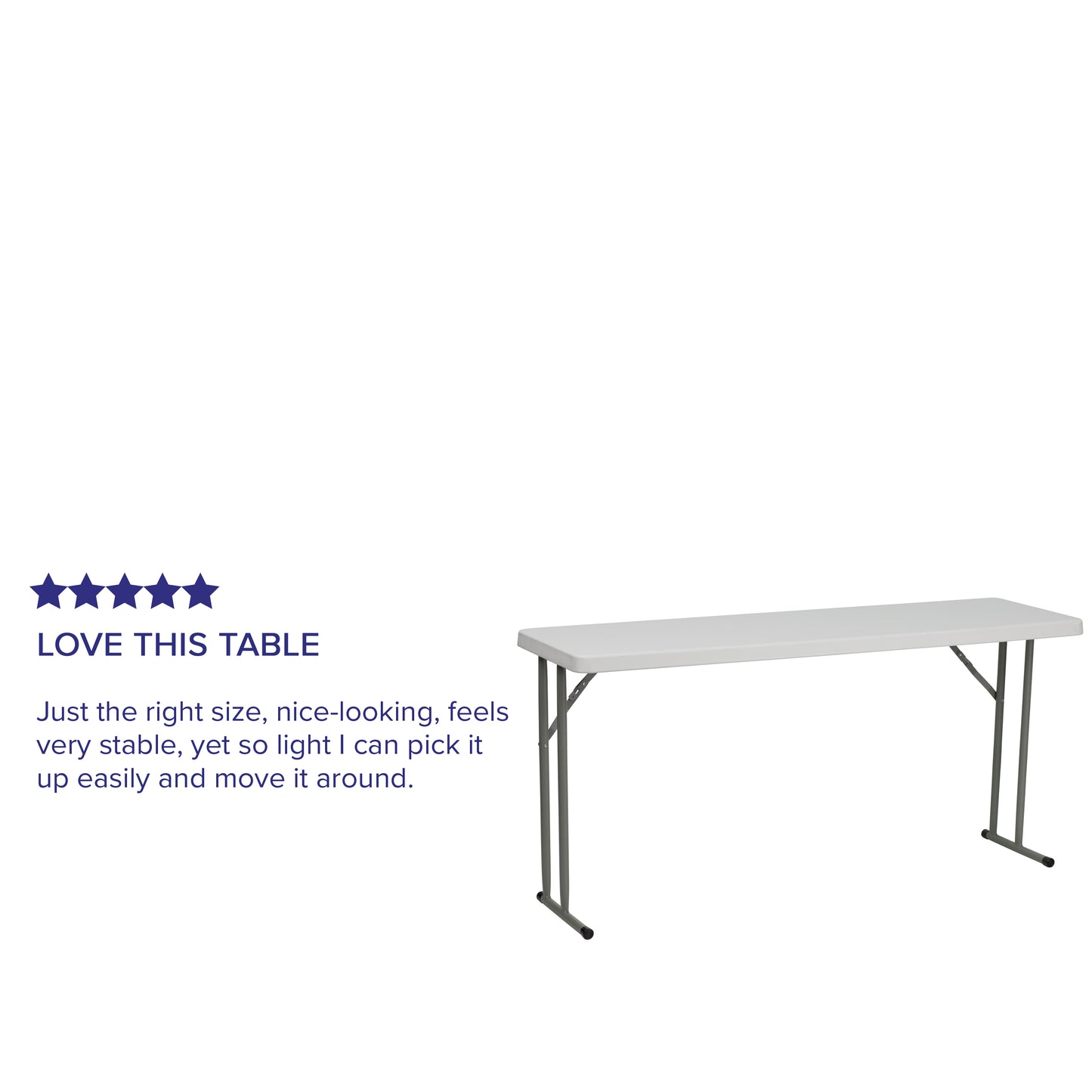 18x60 White Fold Train Table RB-1860-GG