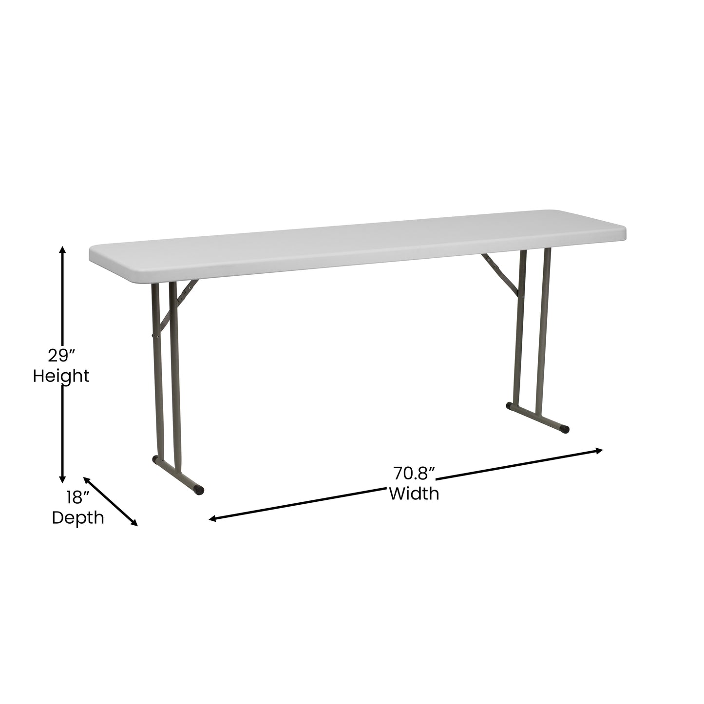 6-Foot White Fold Train Table RB-1872-GG