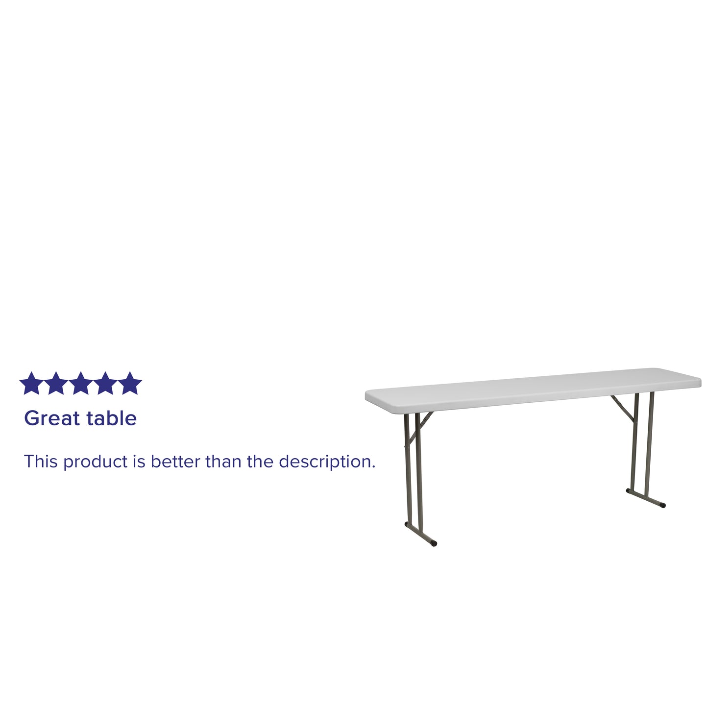 6-Foot White Fold Train Table RB-1872-GG