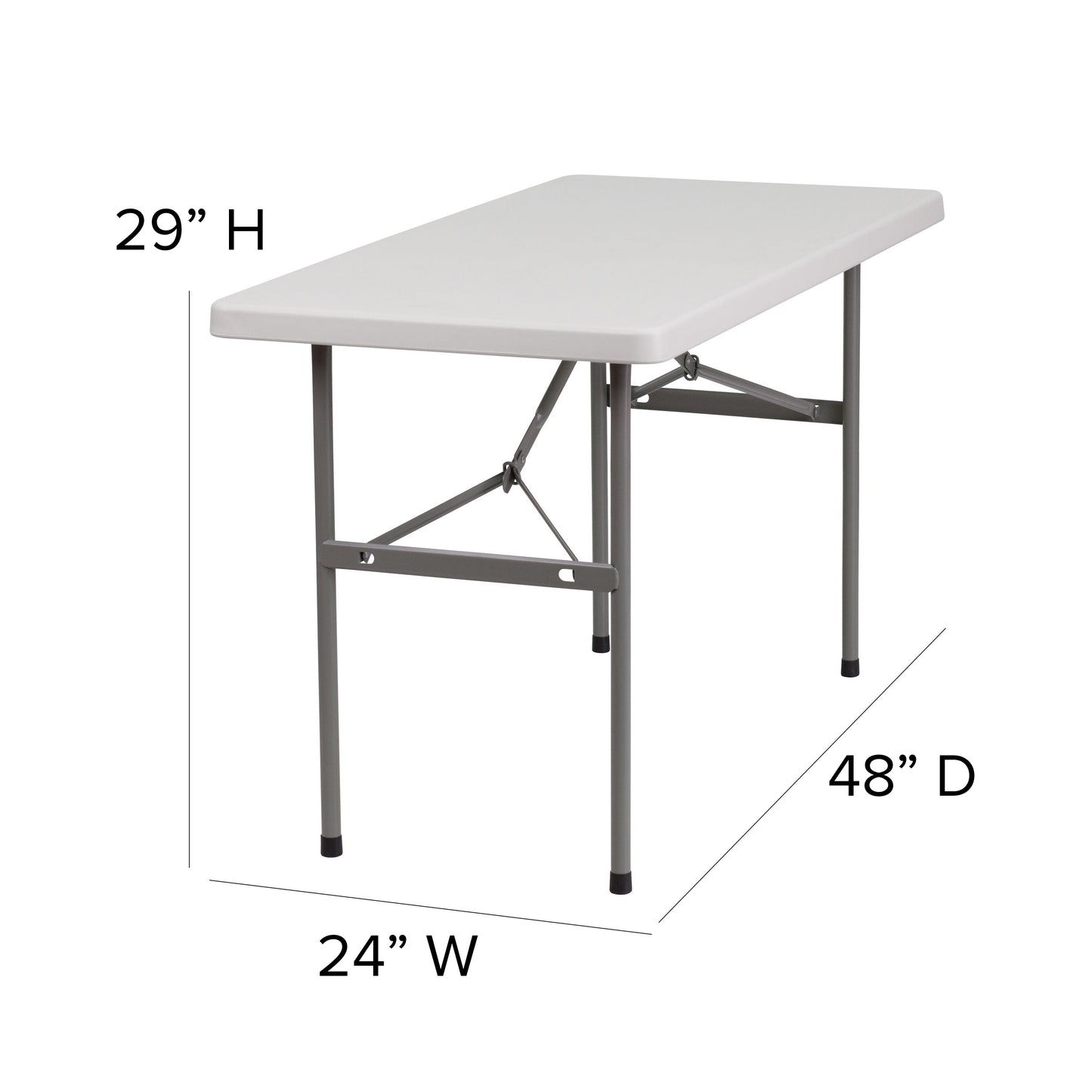 24x48 White Plastic Fold Table RB-2448-GG