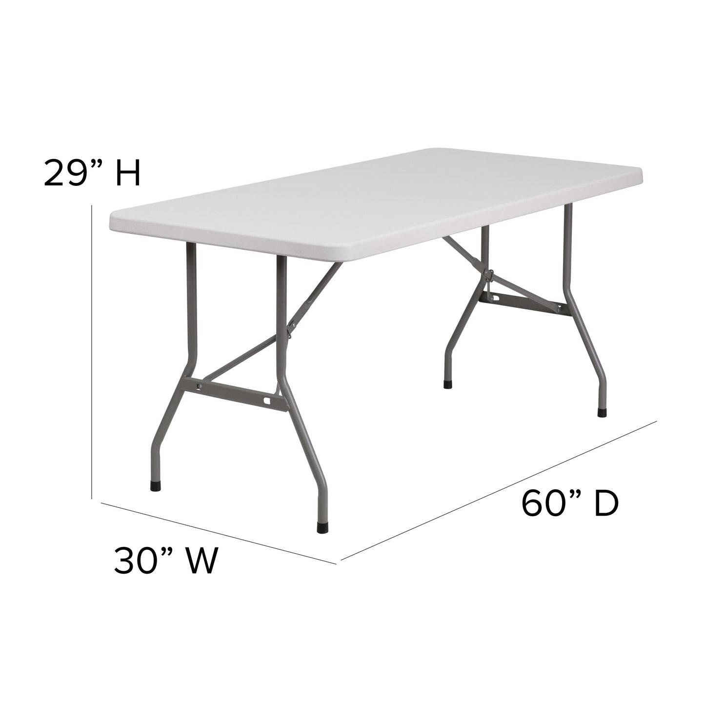 30x60 White Plastic Fold Table RB-3060-GG