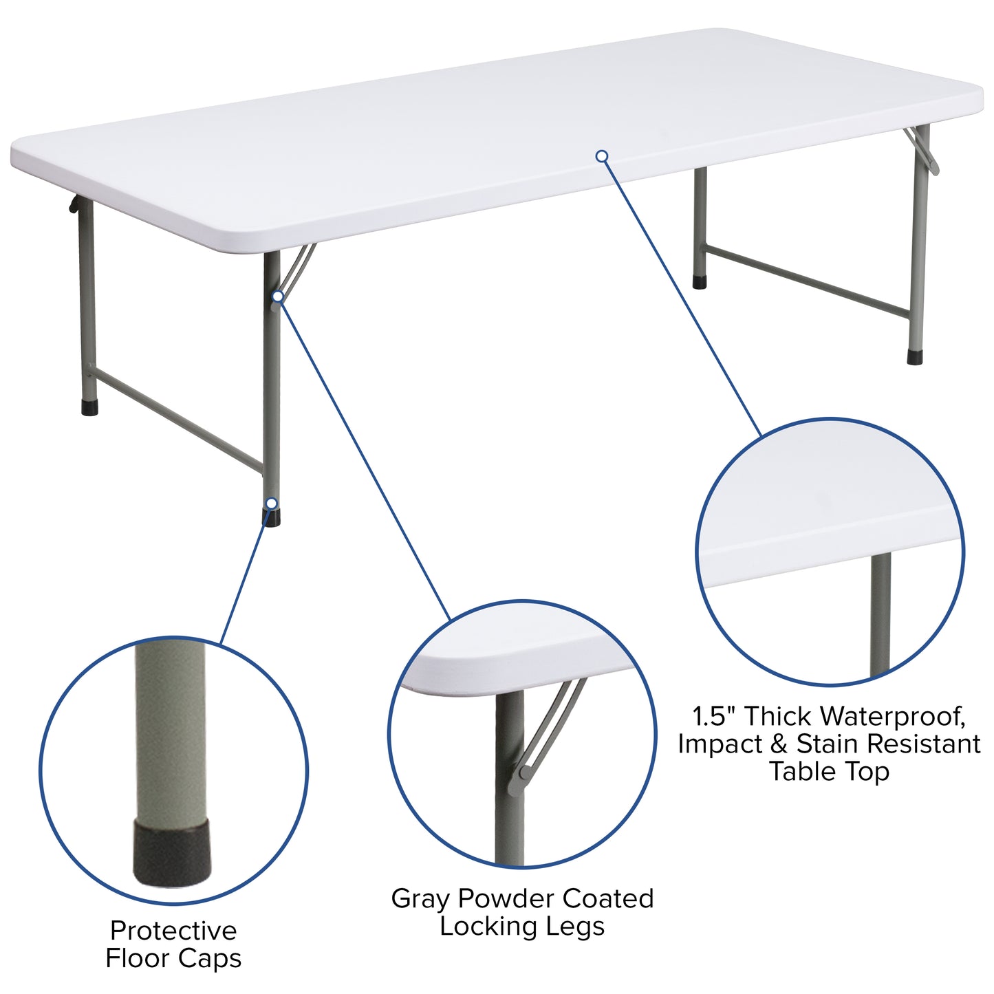 30x60 White Plastic Fold Table RB-3060-KID-GG