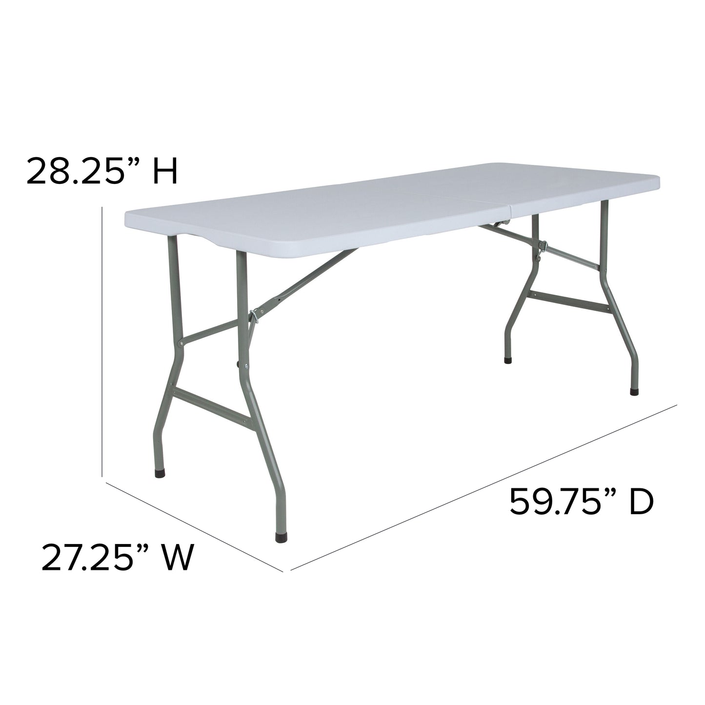 30x60 White Plastic Fold Table RB-3060FH-RES-GG