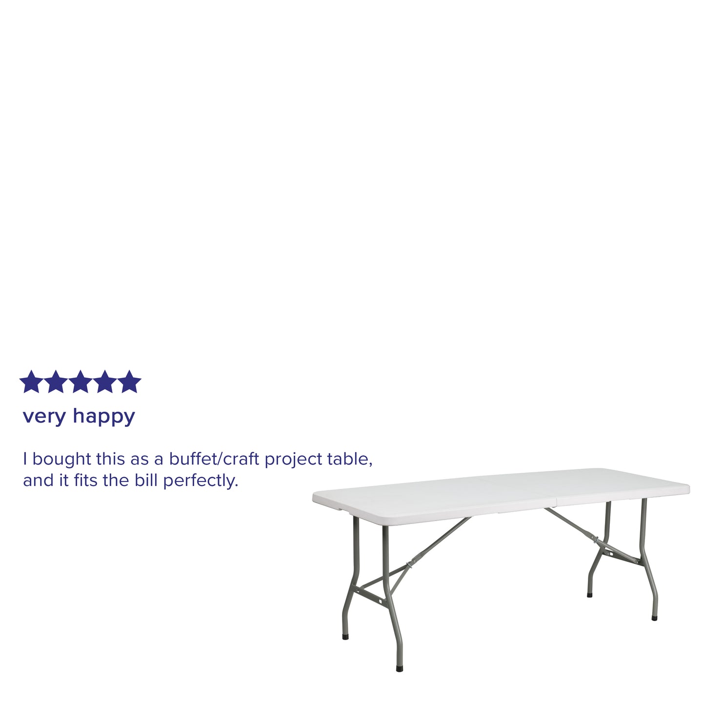 30x72 White Plastic Fold Table RB-3072FH-GG