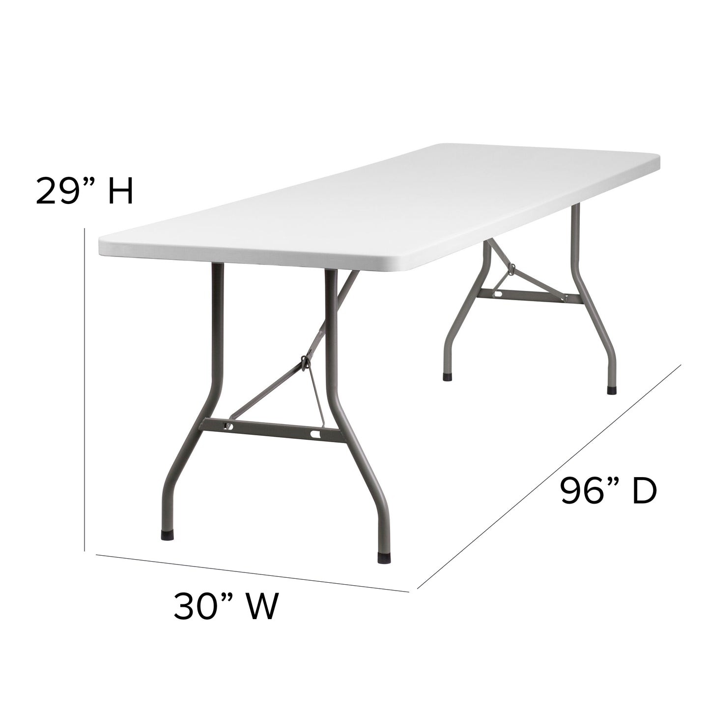 30x96 White Plastic Fold Table RB-3096-GG