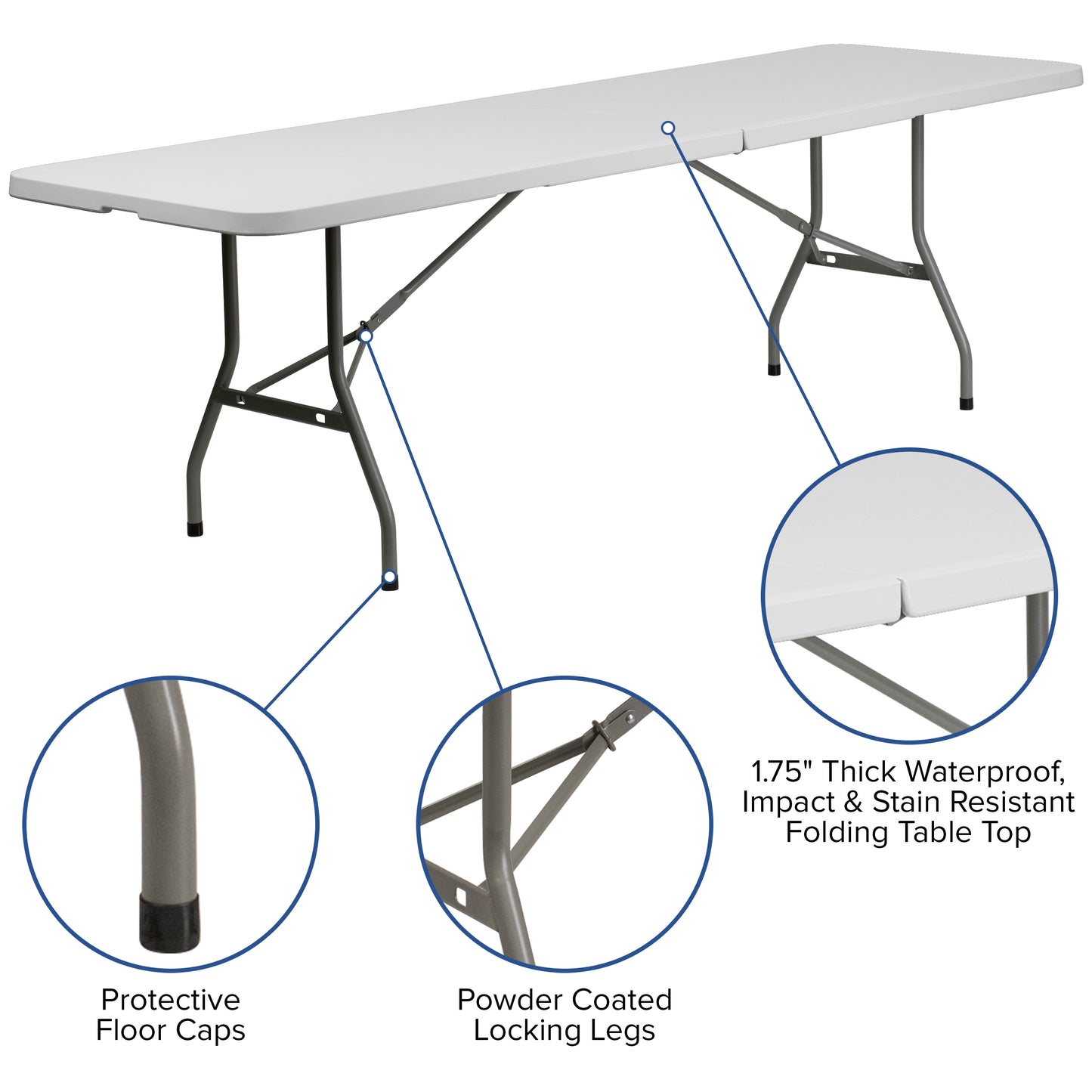 Plastic Event Fold Table Set RB-3096F-10-LEL3-BK-GG