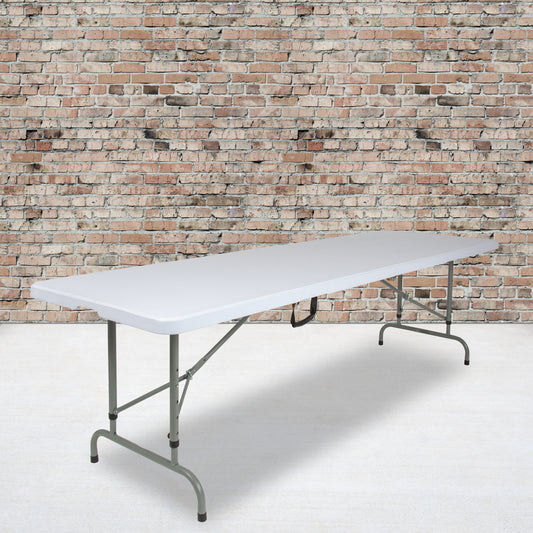 30x96 White Bi-Fold Table RB-3096FH-ADJ-GG