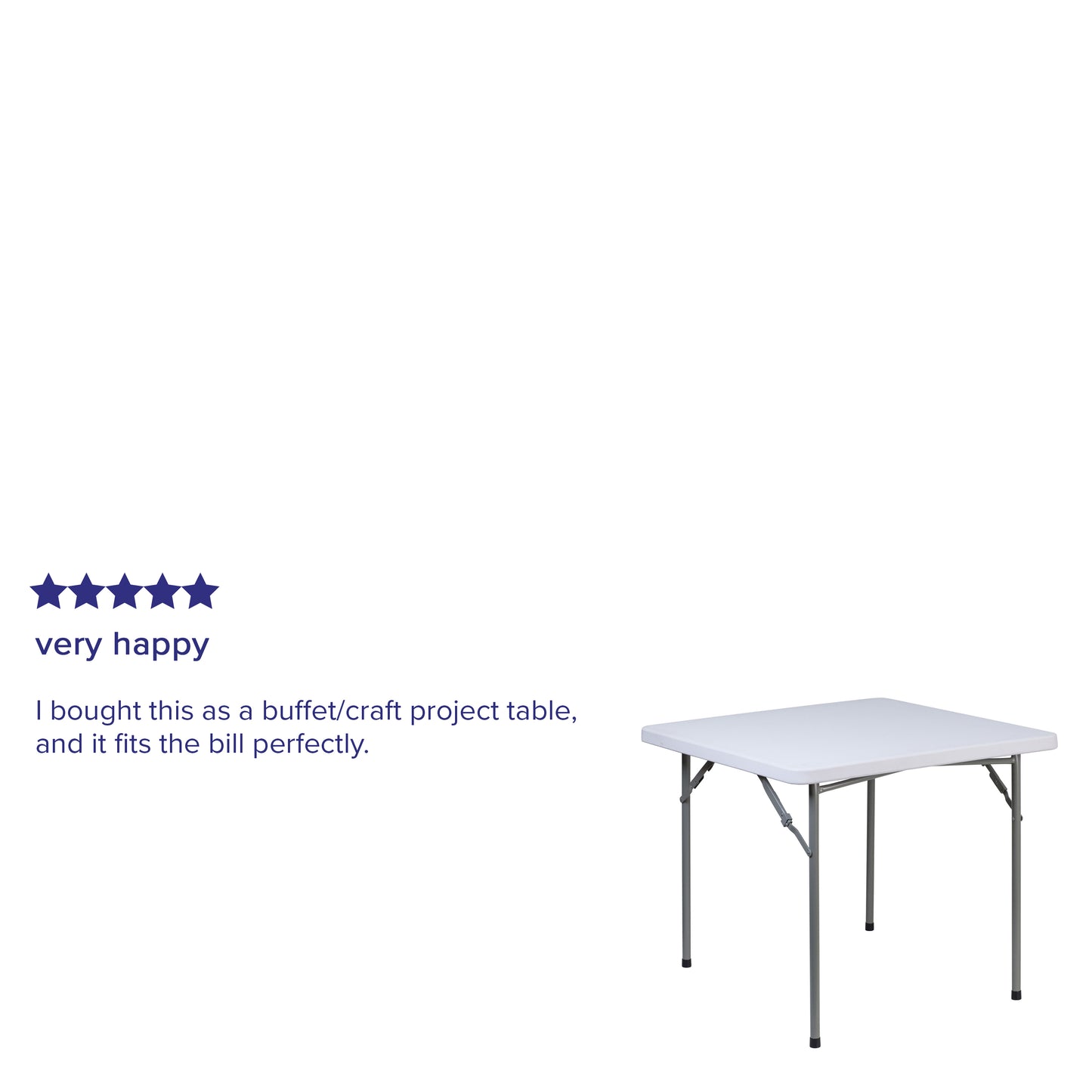 34SQ White Plastic Fold Table RB-3434-GG