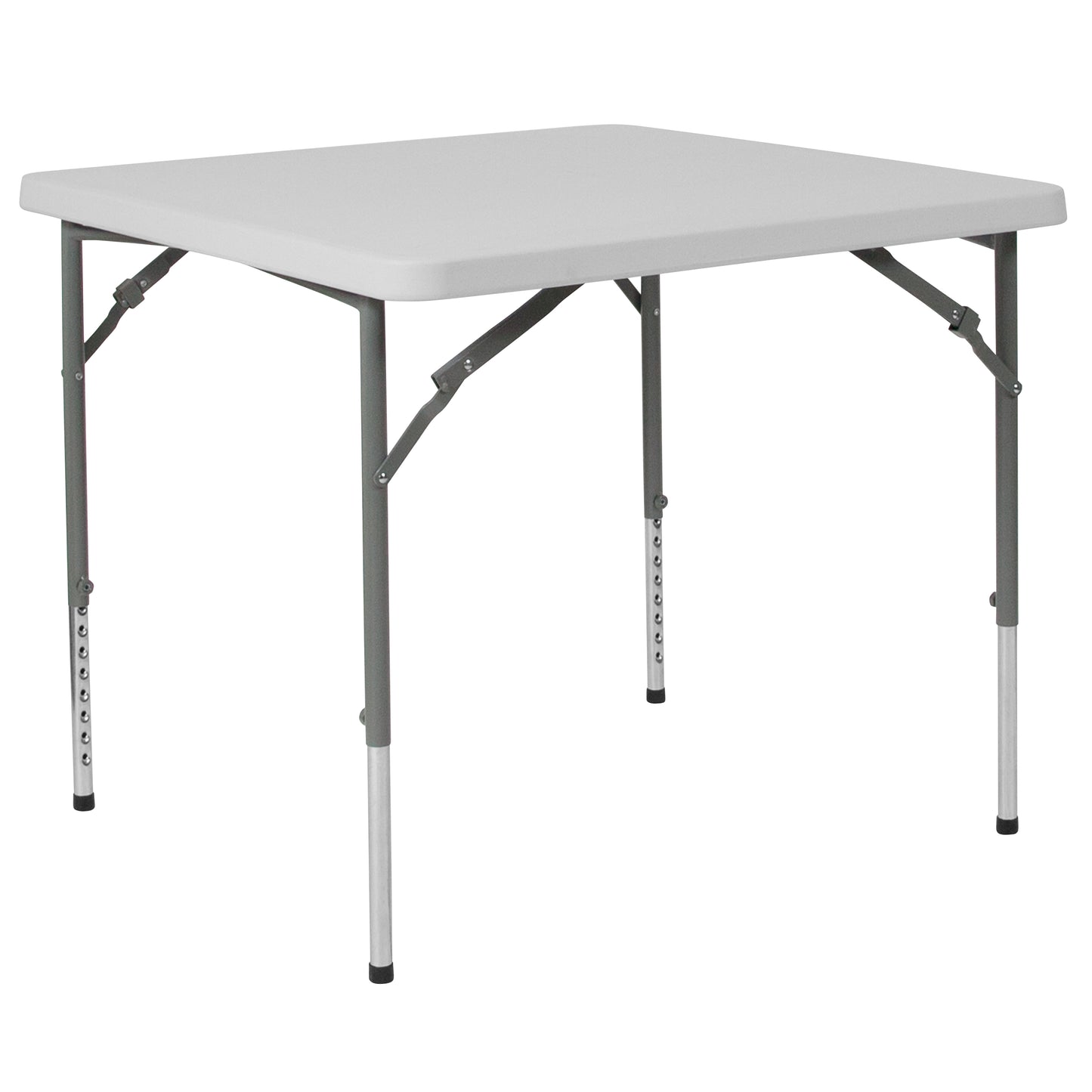 34SQ White Plastic Fold Table RB-3434ADJ-GG