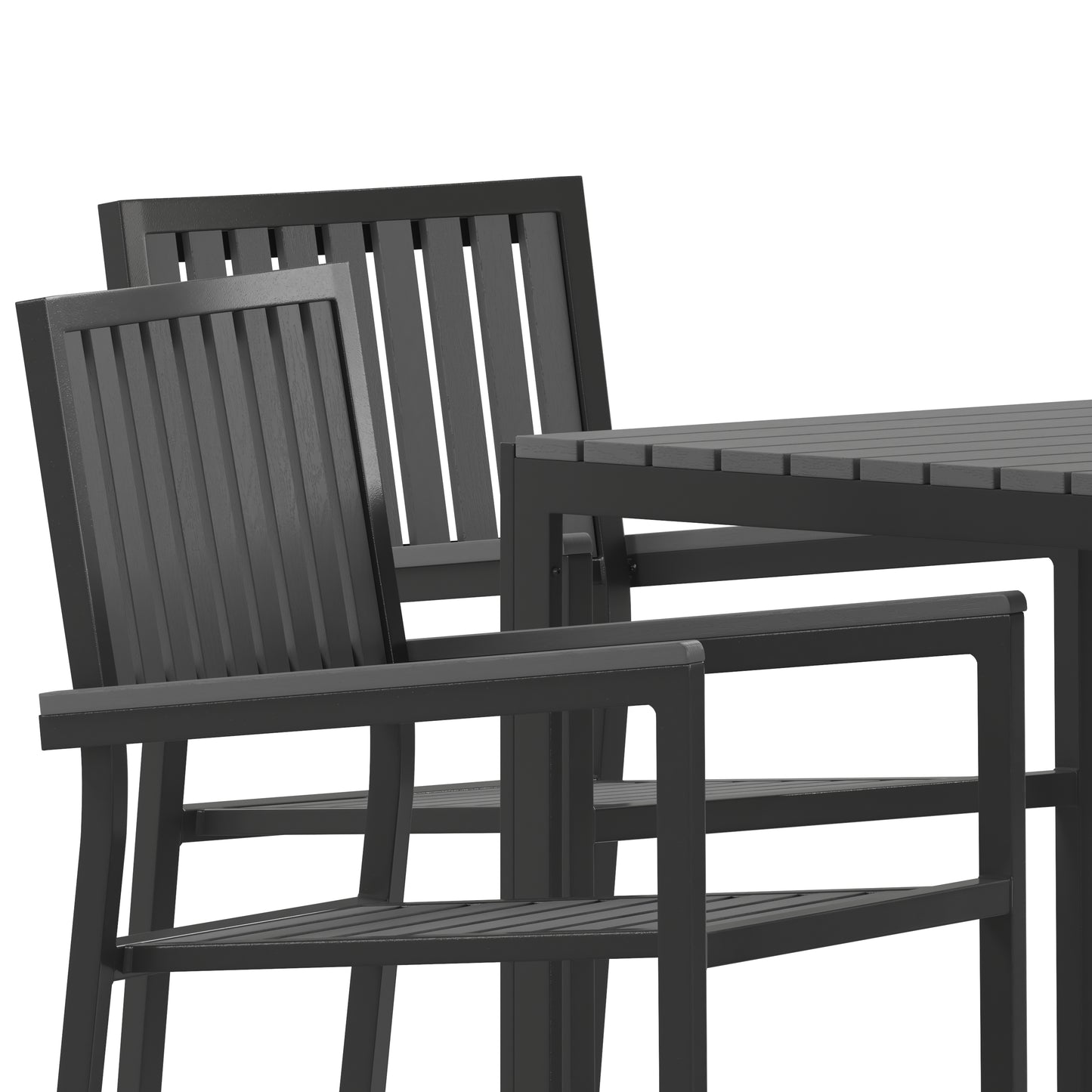 5PC Black Table and Chairs Set SB-A268C4-T-BK-GG