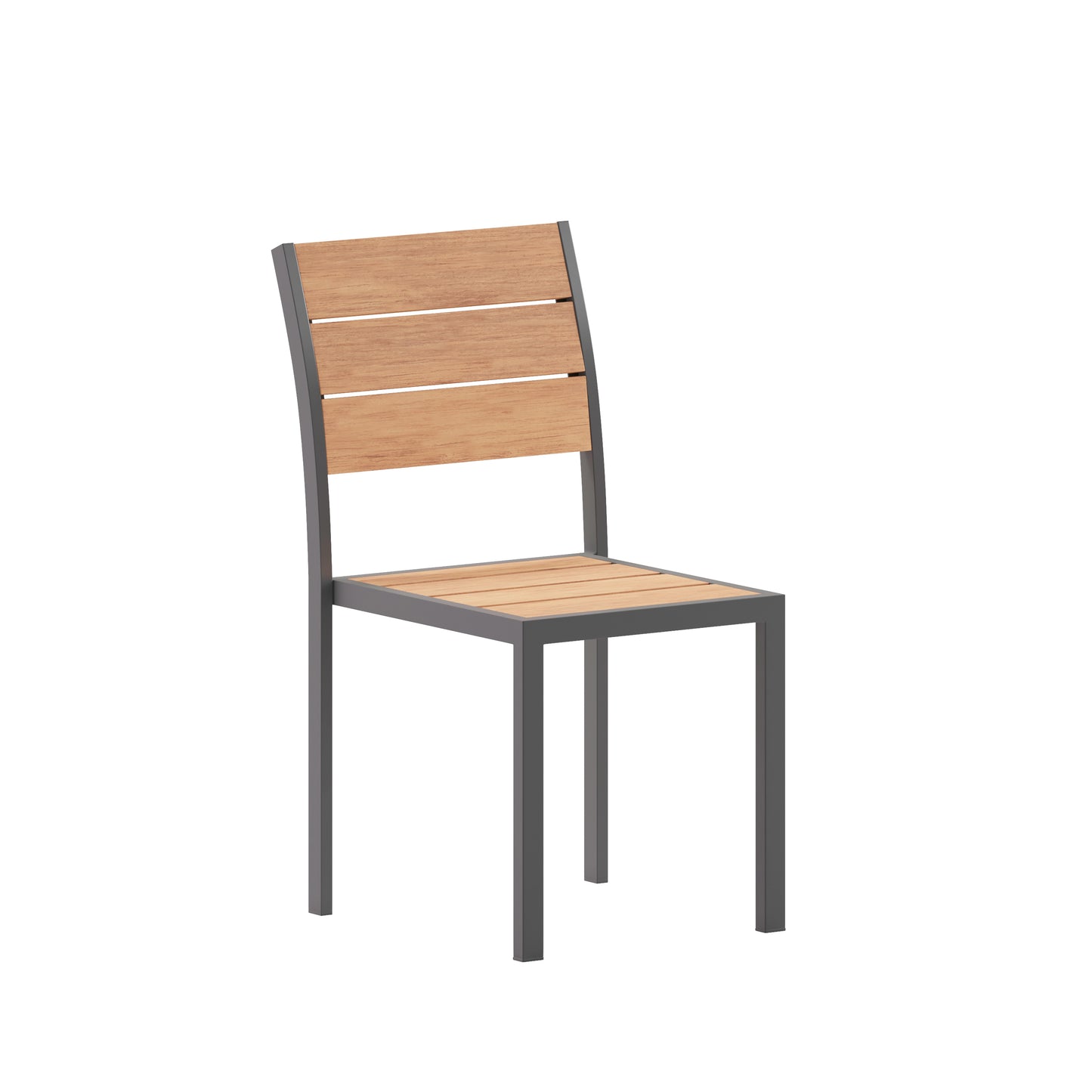 NAT/Gray Armless Patio Chair SB-CA108-NAT-GG