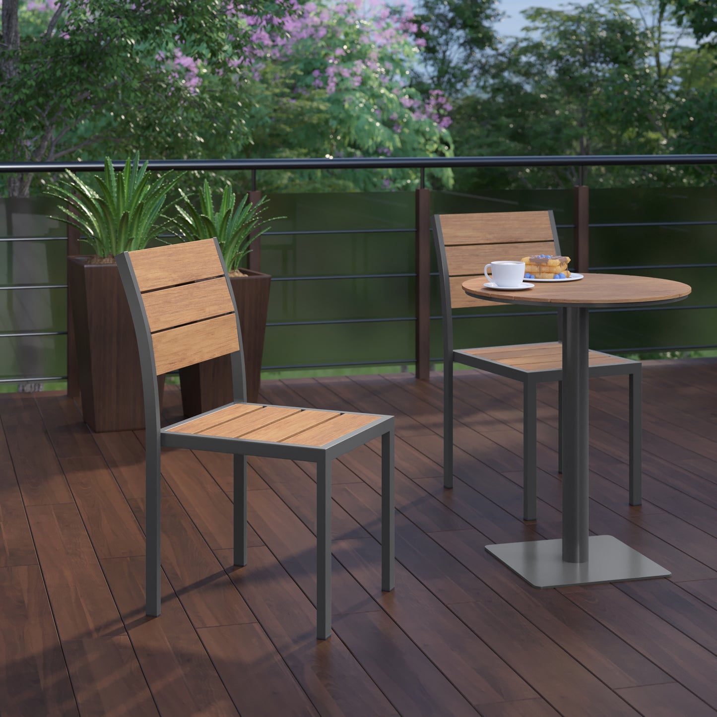 Modern Commercial Grade Armless Patio Chair