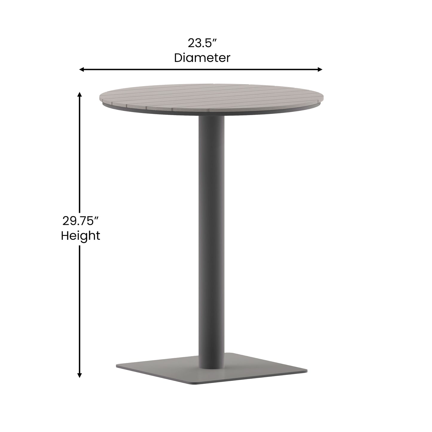 Gray/GY 24" Round Patio Table SB-TB106-GRY-GG